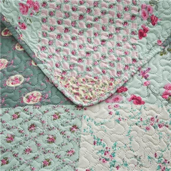Quilt Set, 3-Piece Quilt Sets with 2 Pillow Shams - Boho Reversible Soft - Picture 5 of 7